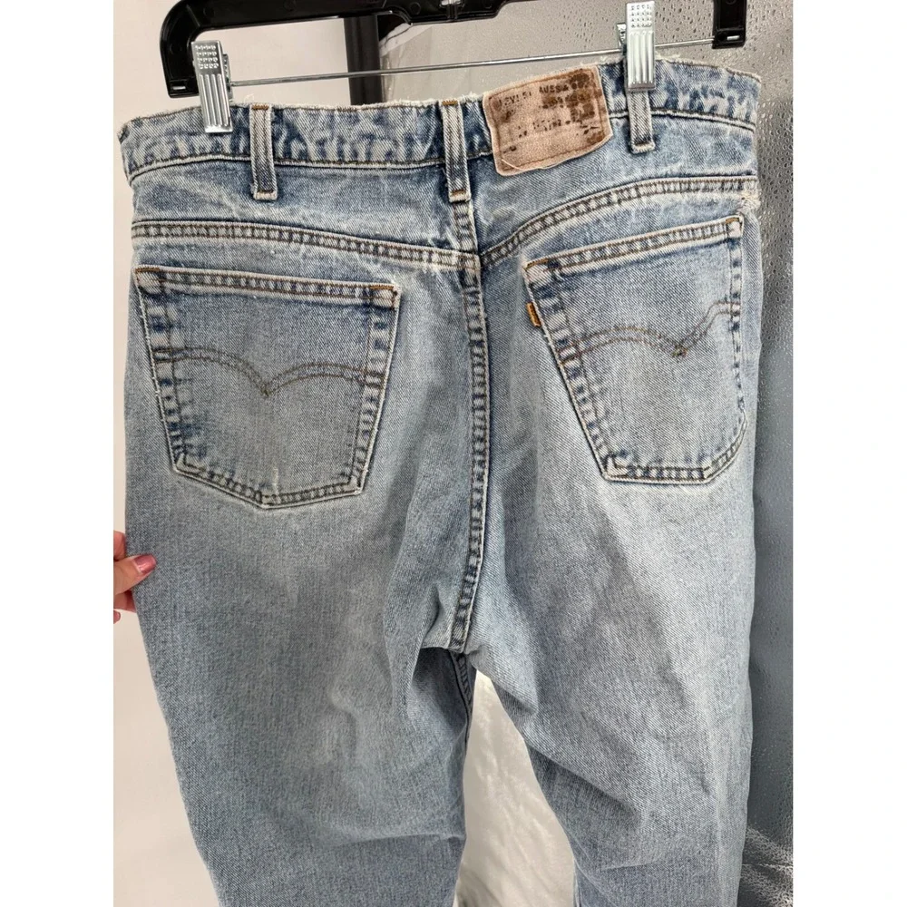 Vintage Levis 550 Orange Tab Relaxed Fit Tapered Leg Light Wash Jeans 34 Waist